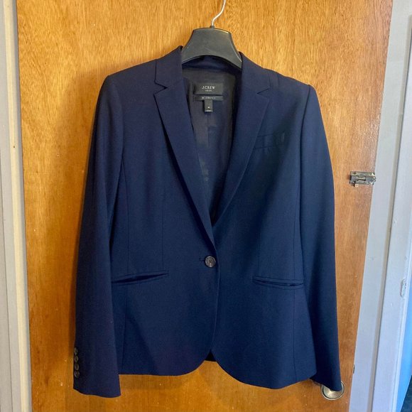 J. Crew Slim Fit Navy Blazer in Bi-Stretch Italian Wool - Picture 1 of 6